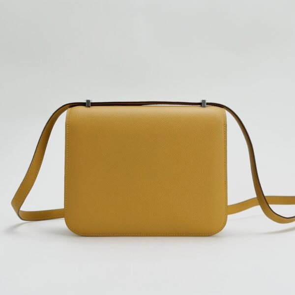 Hermes Bag Images Epsom Leather 9D Jaune Amber Constance 18CM Silver Hardware