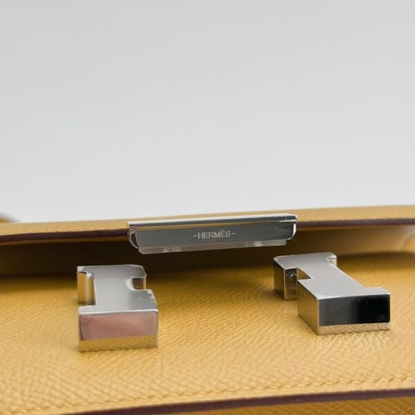 Hermes Bag Images Epsom Leather 9D Jaune Amber Constance 18CM Silver Hardware