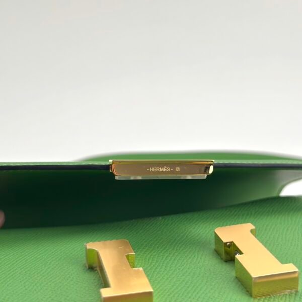 USA New York Hermes Constance 18CM Epsom Y8 Vert Yucca Gold Hardware