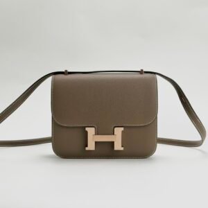 UK London Hermes Constance 18CM Epsom CC18 Etoupe Grey Rose Gold Hardware