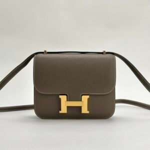 Korea Seoul Hermes Chevre Leather Constance 18CM CC18 Etoupe Gold Hardware