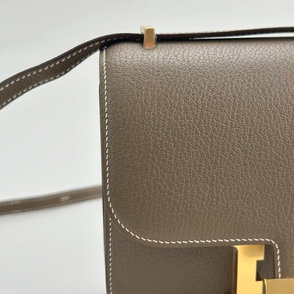 Korea Seoul Hermes Chevre Leather Constance 18CM CC18 Etoupe Gold Hardware