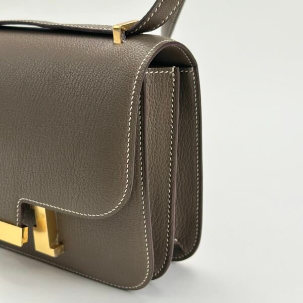 Korea Seoul Hermes Chevre Leather Constance 18CM CC18 Etoupe Gold Hardware
