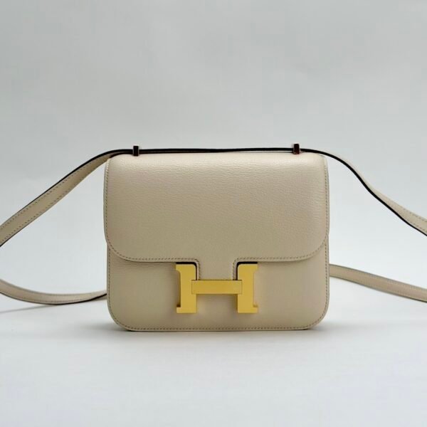 Russia Moscow Hermes Constance 18CM Chevre Leather I2 Nata Gold Hardware