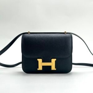 wsxc1727446037506_0 Hermes Bag Images Chevre Leather CC89 Noir Constance 18CM Gold Hardware