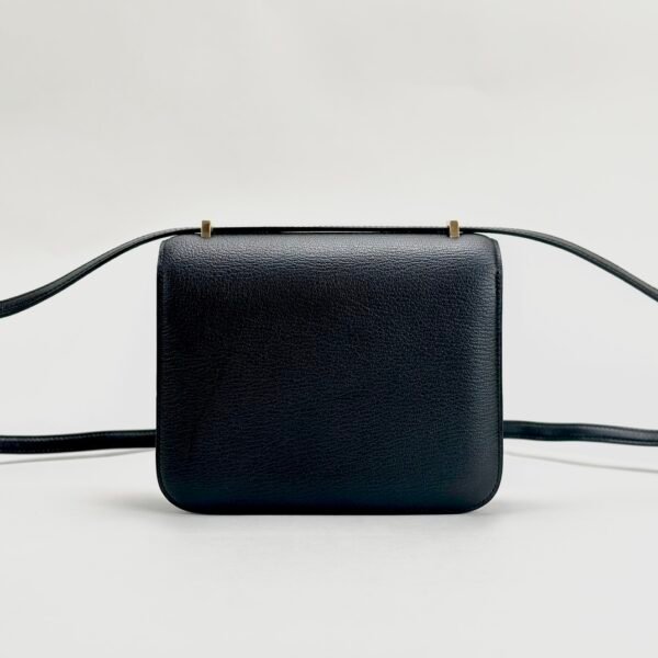 Hermes Bag Images Chevre Leather CC89 Noir Constance 18CM Gold Hardware