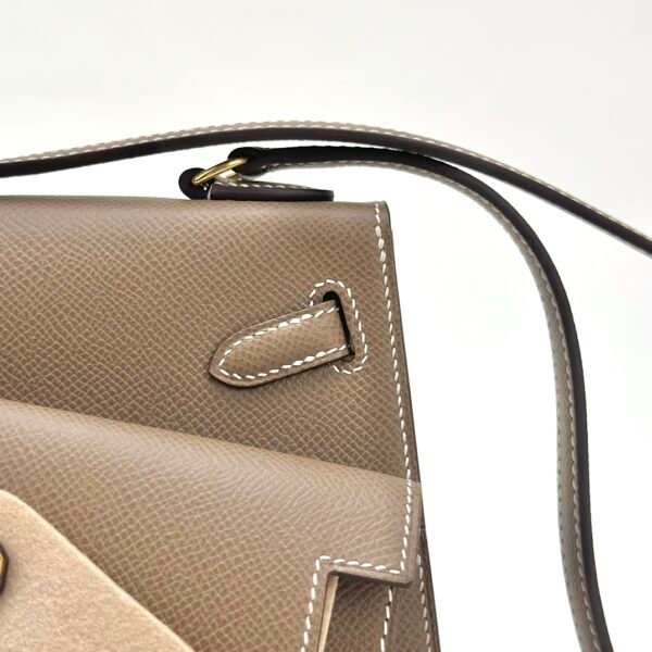 Hong Kong Hermes Kelly Desordre 20CM Epsom CC18 Etoupe Gold Hardware