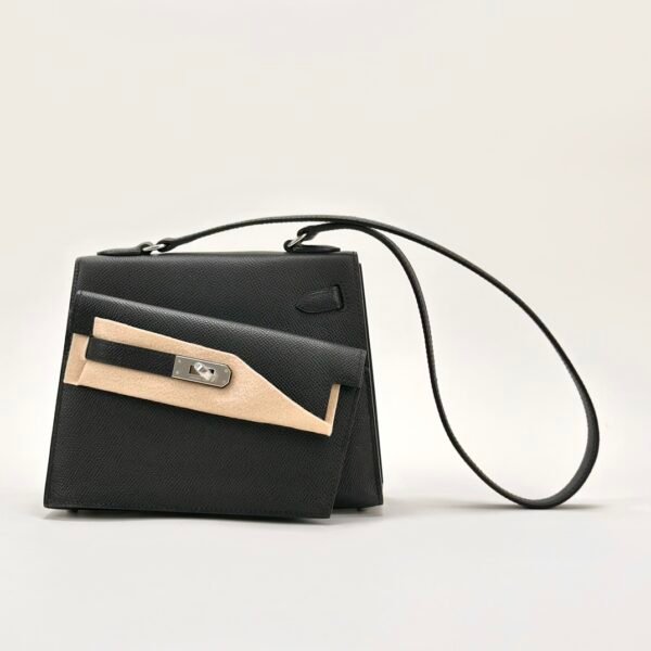 Hermes Kelly Desordre 20 Images Epsom Leather CK89 Noir Silver Hardware