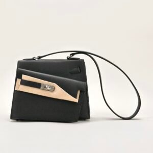 Hermes Kelly Desordre 20 Images Epsom Leather CK89 Noir Silver Hardware