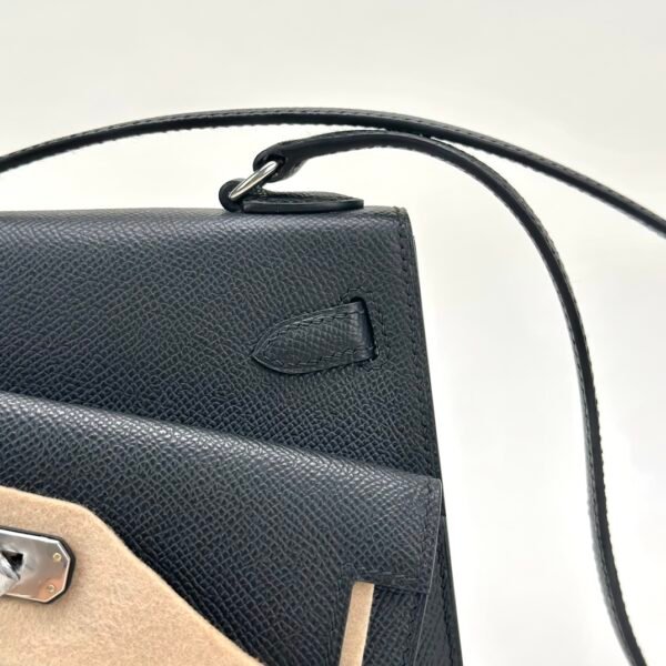 Hermes Kelly Desordre 20 Images Epsom Leather CK89 Noir Silver Hardware