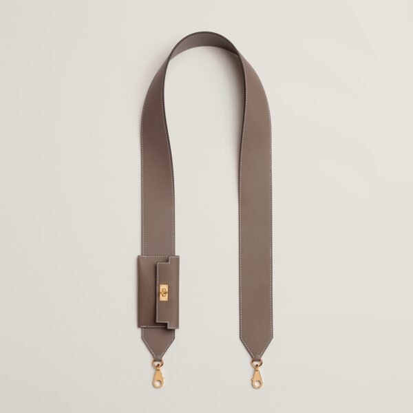 Hermes Kelly Pocket Shoulder Strap Images 18 Etoupe Epsom Leather Gold Hardware 50CM