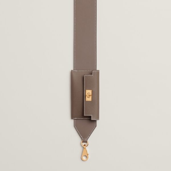 Hermes Kelly Pocket Shoulder Strap Images 18 Etoupe Epsom Leather Gold Hardware 50CM