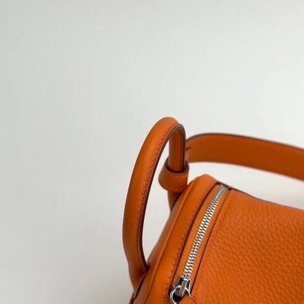 wsxc1728570069548_1 Hermes Bag Images Clemence Leather 9T Fue Orange Mini Lindy 19CM Silver Hardware