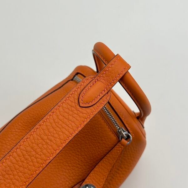 wsxc1728570069548_2 Hermes Bag Images Clemence Leather 9T Fue Orange Mini Lindy 19CM Silver Hardware