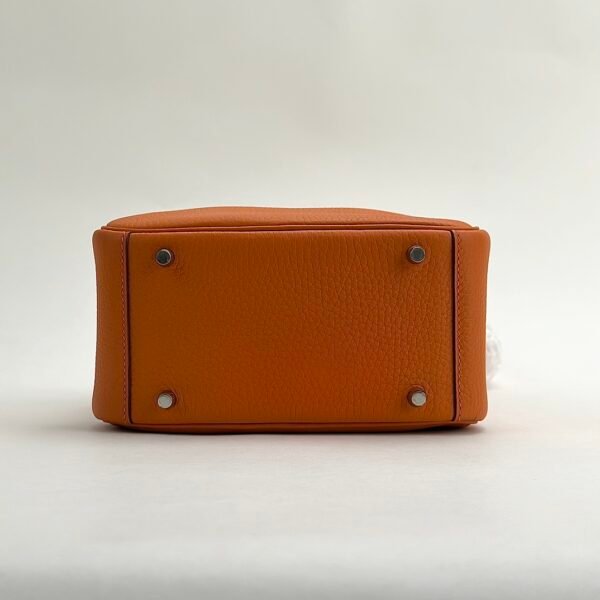 wsxc1728570069548_3 Hermes Bag Images Clemence Leather 9T Fue Orange Mini Lindy 19CM Silver Hardware