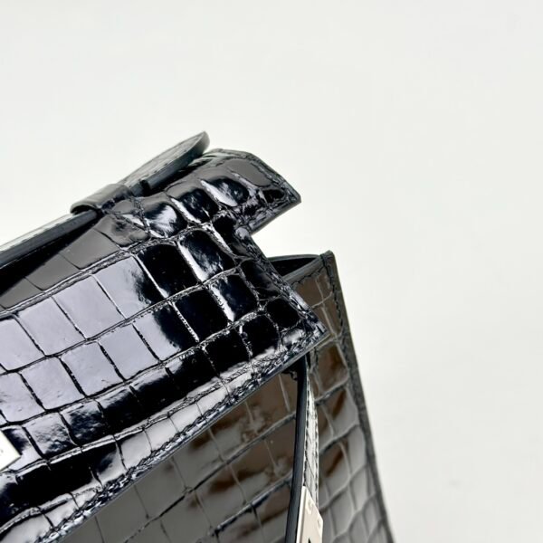 wsxc1728657780192_4 UAE Dubai Hermes Kelly Pochette 22CM Shiny Niloticus Crocodile CK89 Noir Silver Hardware
