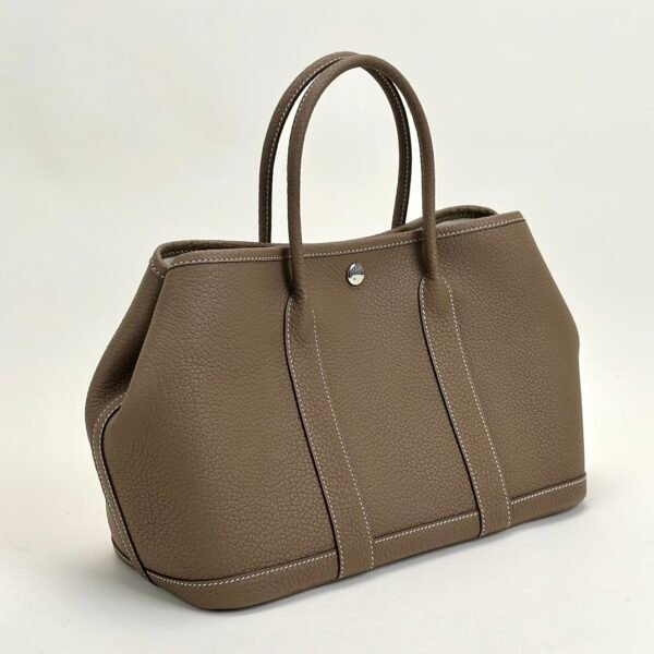 wsxc1728657791163_0 Hermes Bag Images Garden Party 30CM Negonda Leather CK18 Etoupe Silver Hardware