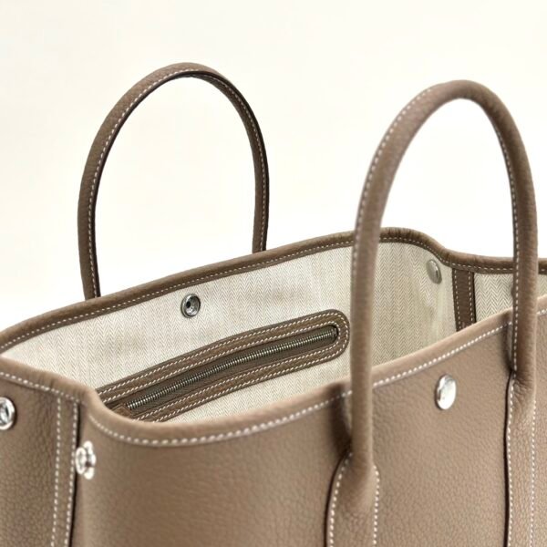 wsxc1728657791163_3 Hermes Bag Images Garden Party 30CM Negonda Leather CK18 Etoupe Silver Hardware