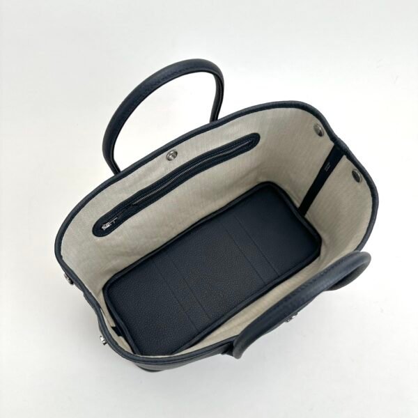 wsxc1728657796823_5-1 Hermes CK76 Blue Indigo Negonda Leather Garden Party 30CM Silver Hardware