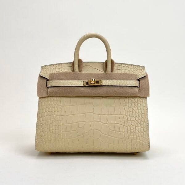 wsxc1728657800915_0-1 Hermes Birkin Sellier 20CM Matte Alligator Crocodile Y1 Vanilla Gold Hardware