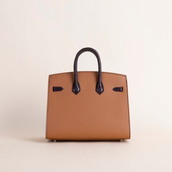 wsxc1728657802521_1 Hermes Birkin Faubourg 20 Day Matte Crocodile Noir / Epsom Brown Silver Hardware