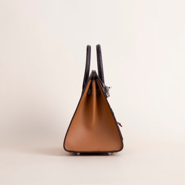 wsxc1728657802521_3 Hermes Birkin Faubourg 20 Day Matte Crocodile Noir / Epsom Brown Silver Hardware