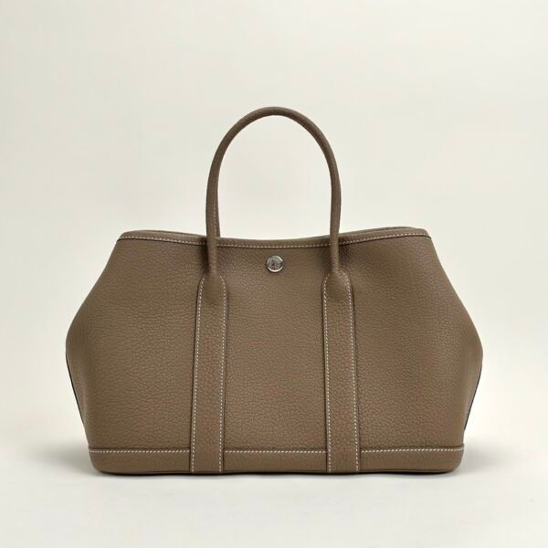wsxc1728659158654_0-1 Hermes Bag Images Garden Party 30CM Negonda Leather CK18 Etoupe Silver Hardware