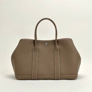 wsxc1728659158654_0 Hermes Bag Images Garden Party 30CM Negonda Leather CK18 Etoupe Silver Hardware