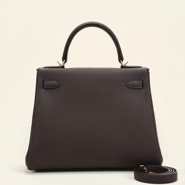 wsxc1728748459435_1 Hermes Bag Images Kelly 28CM Togo Leather CC47 Chocolate Gold Hardware