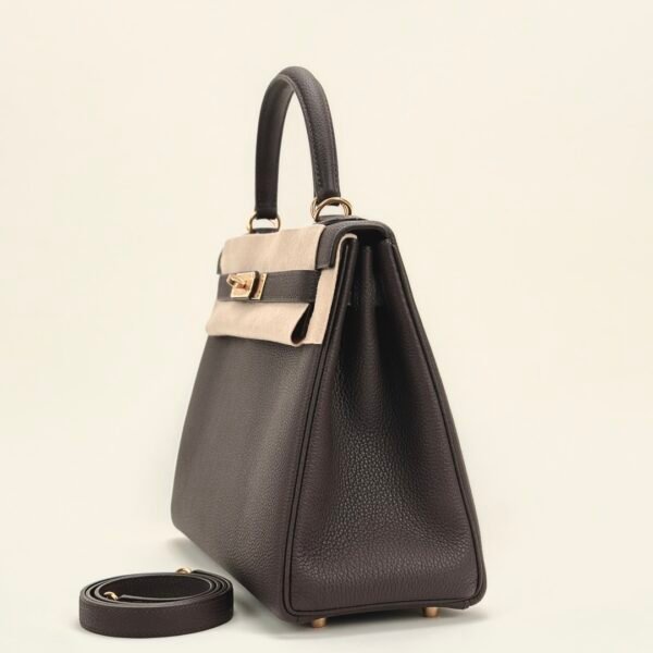 wsxc1728748459435_2 Hermes Bag Images Kelly 28CM Togo Leather CC47 Chocolate Gold Hardware