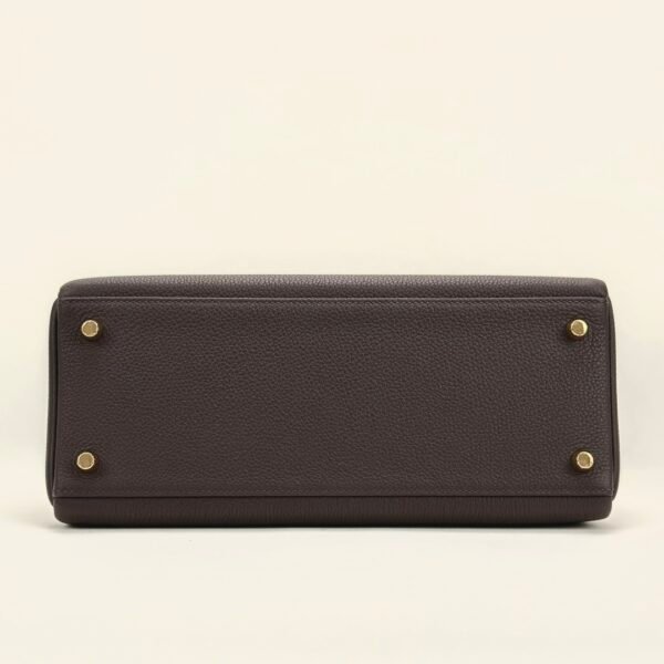 wsxc1728748459435_3 Hermes Bag Images Kelly 28CM Togo Leather CC47 Chocolate Gold Hardware