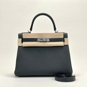 wsxc1728748462461_0 UK London Hermes Togo Leather Kelly 28CM CK89 Noir Silver Hardware