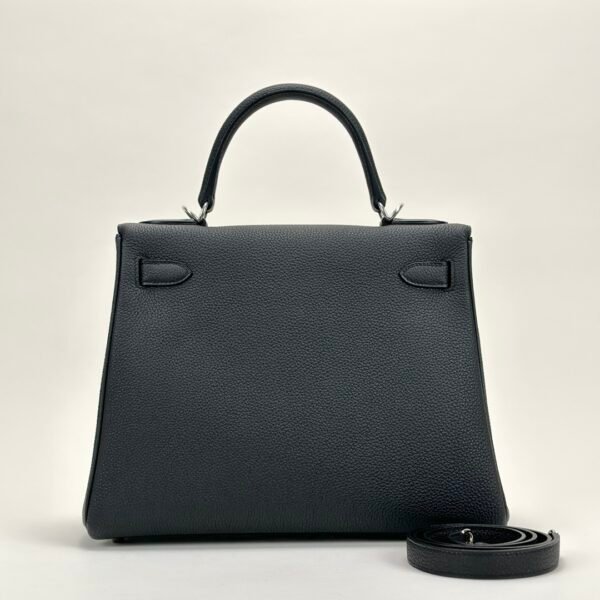 wsxc1728748462461_1 UK London Hermes Togo Leather Kelly 28CM CK89 Noir Silver Hardware