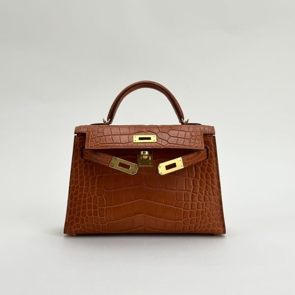 wsxc1729525749854_2 Hermes Bag Price CC37 Gold Matte Crocodile Leather Mini Kelly 19CM Gold Hardware