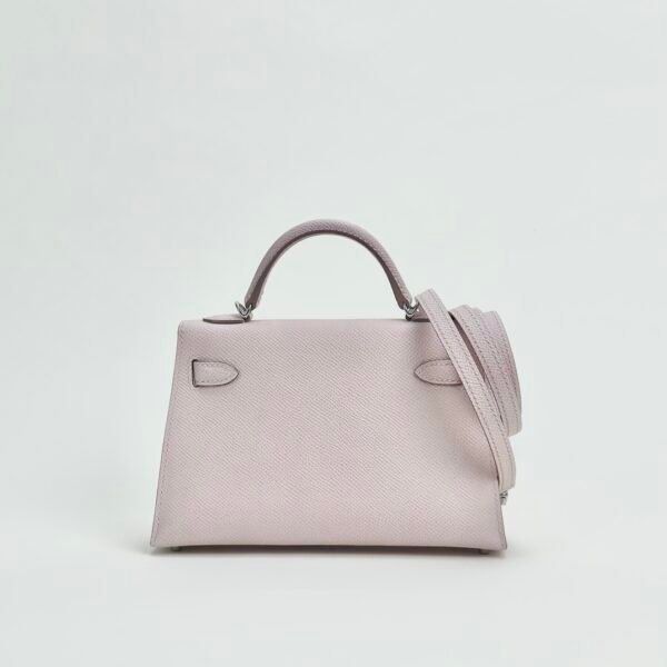 Hong Kong Hermes Mini Kelly 19CM Epsom Leather 09 Mauve Pale Silver Hardware