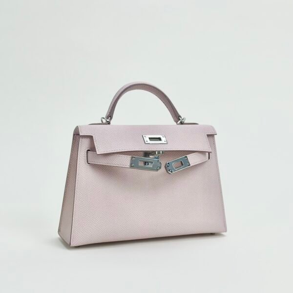 Hong Kong Hermes Mini Kelly 19CM Epsom Leather 09 Mauve Pale Silver Hardware
