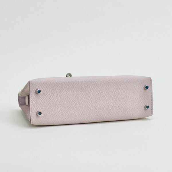 Hong Kong Hermes Mini Kelly 19CM Epsom Leather 09 Mauve Pale Silver Hardware