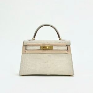 Hermes Bag Images Matte Alligator Crocodile Mini Kelly 19CM 8L Beton Gold Hardware