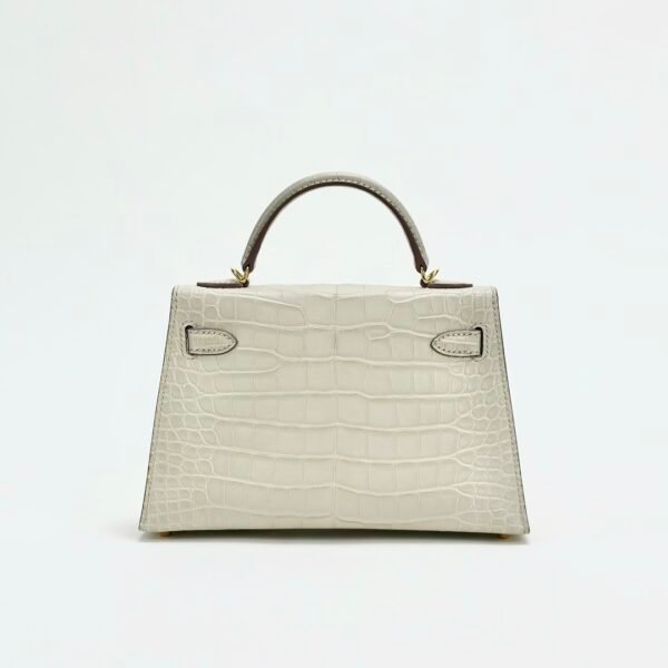 Hermes Bag Images Matte Alligator Crocodile Mini Kelly 19CM 8L Beton Gold Hardware