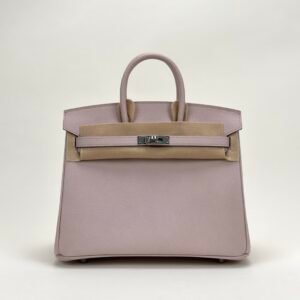 wsxc1729782367399_0 UK London Hermes Birkin 25CM Bag Epsom Leather 09 Mauve Pale Silver Hardware