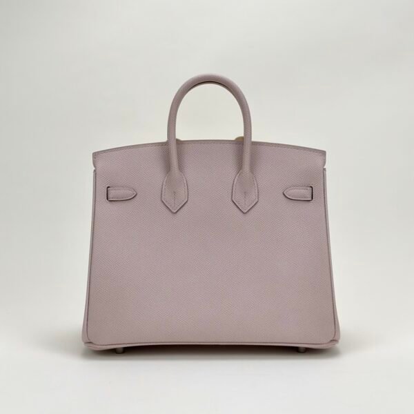 UK London Hermes Birkin 25CM Bag Epsom Leather 09 Mauve Pale Silver Hardware