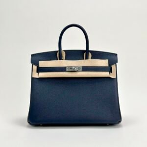 wsxc1729782394764_0 UK London Hermes Birkin 25CM 2Z Blue Nuit Togo Leather Silver Hardware
