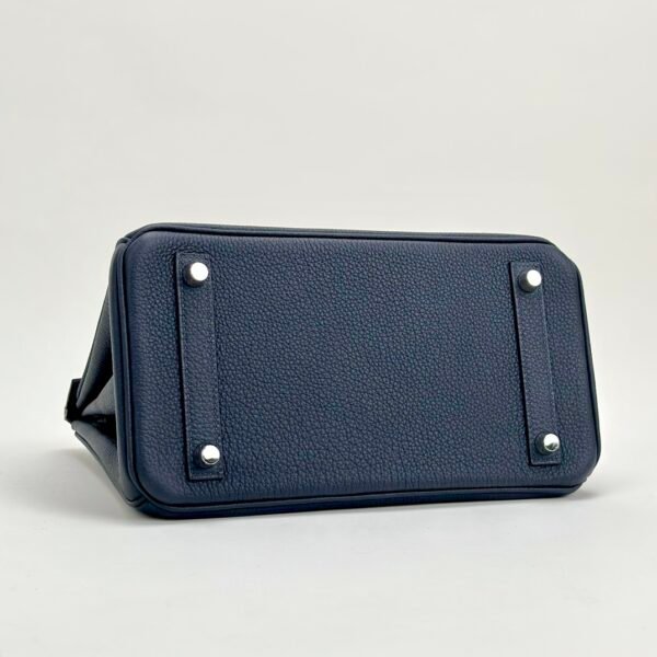 UK London Hermes Birkin 25CM 2Z Blue Nuit Togo Leather Silver Hardware