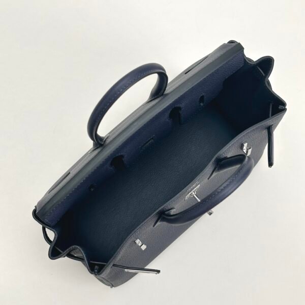 UK London Hermes Birkin 25CM 2Z Blue Nuit Togo Leather Silver Hardware