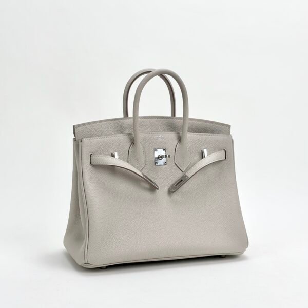 USA Los Angeles Hermes Birkin 25CM Togo Leather 8L Beton Silver Hardware