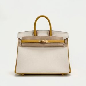 wsxc1729954565952_0 Hermes Birkin 25CM Bag Togo Leather 10 Craie / 9D Jaune Amber Brush Gold Hardware
