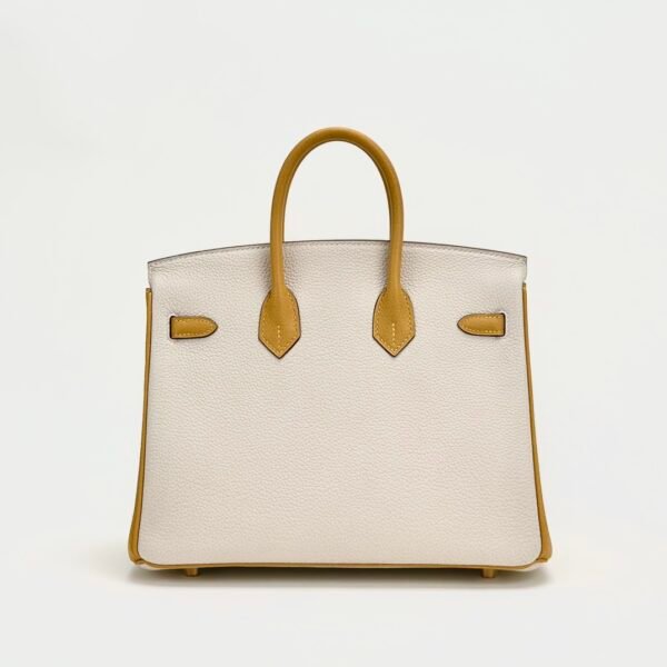 Hermes Birkin 25CM Bag Togo Leather 10 Craie / 9D Jaune Amber Brush Gold Hardware