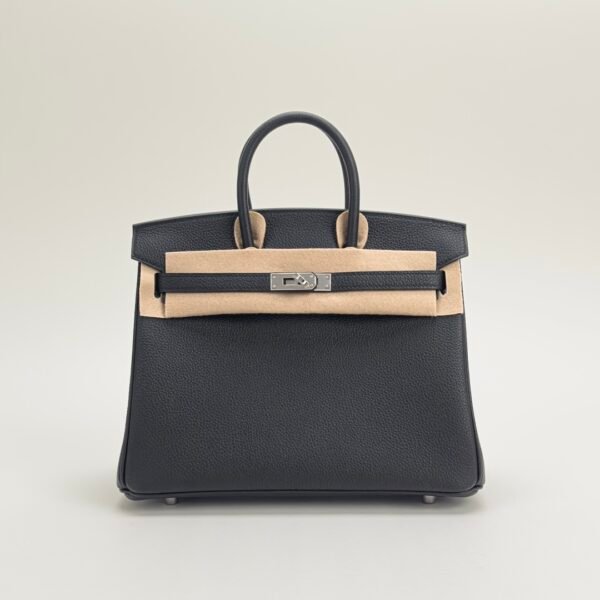 UAE Dubai Hermes Birkin 25CM Togo Leather CK89 Noir Silver Hardware