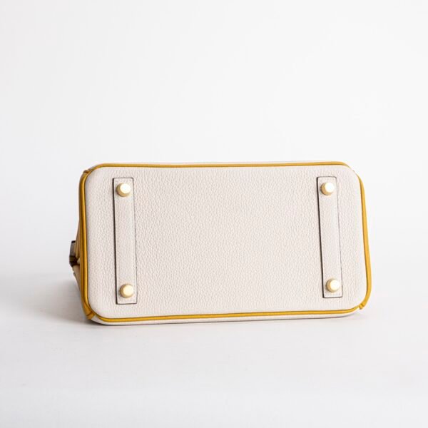 Hermes Togo Leather Birkin 25CM 10 Craie / 9D Amber Brush Gold Hardware