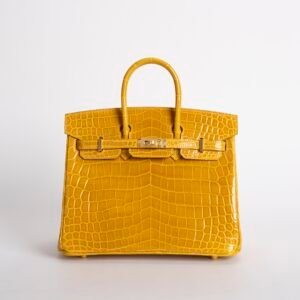 wsxc1731341994157_0 Hermes Bag Price Shiny Niloticus Crocodile Birkin 25CM 9D Jaune Amber Gold Hardware